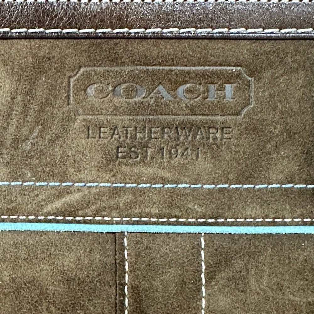 Coach Hampton Gallery Brown Suede Tote and Pouch - Picture 3 of 16